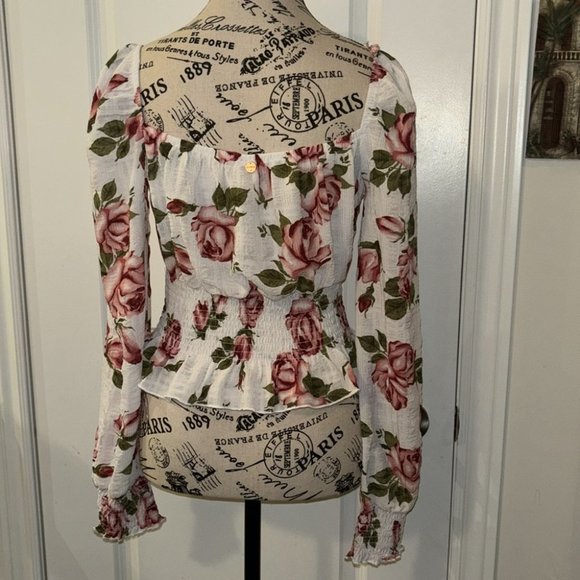 Guess Women’s Floral Flowy Blouse - Picture 7 of 8